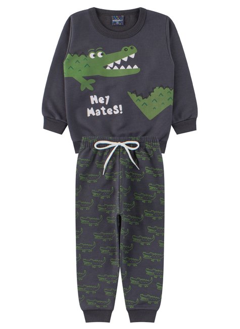 conjunto de bebe masculino moletom peluciadomoletom estampado hey mates viston 6