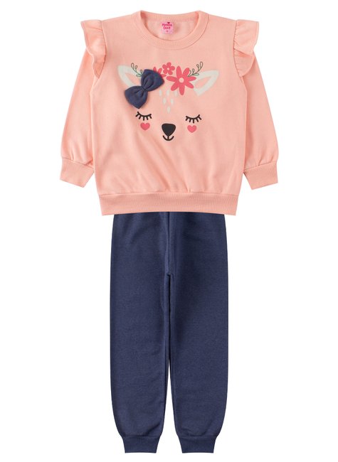 conjunto infantil feminino moletom peluciado fofura menina doce 6