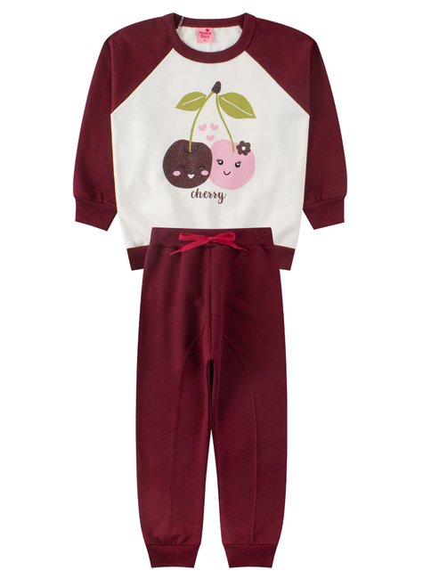 conjunto infantil feminino moletom peluciado fruits menina doce 6