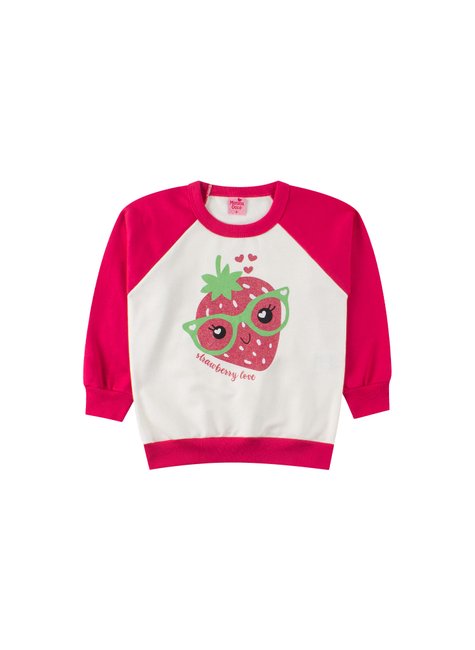 conjunto infantil feminino moletom peluciado fruits menina doce 12