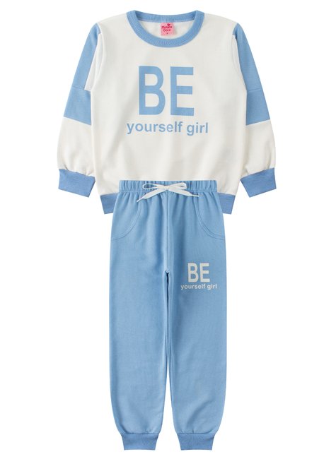 conjunto infantil feminino moletom peluciado be yourself girl menina doce 6