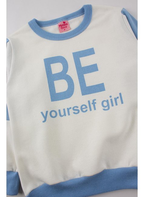 conjunto infantil feminino moletom peluciado be yourself girl menina doce 9