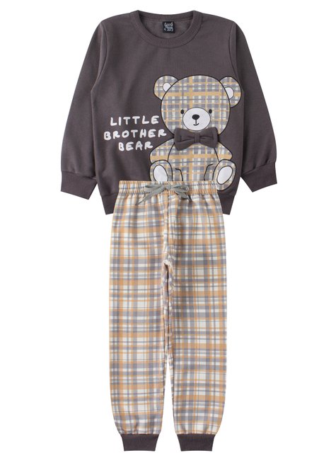 conjunto infantil masculino moletom peluciadomoletom sublimado peluciado bear good boy