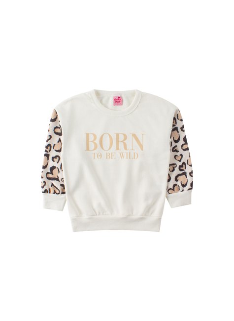 conjunto infantil feminino moletom peluciadocotton born to be wild menina doce 2
