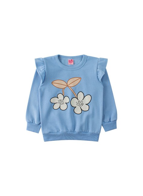 conjunto infantil feminino moletom peluciadosuplex sublimado flowers menina doce 2