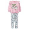 conjunto infantil feminino moletom peluciadosuplex sublimado flowers menina doce 11