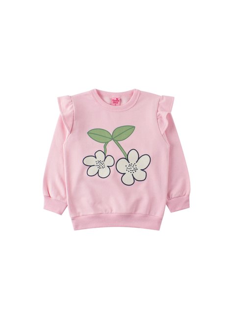 conjunto infantil feminino moletom peluciadosuplex sublimado flowers menina doce 12