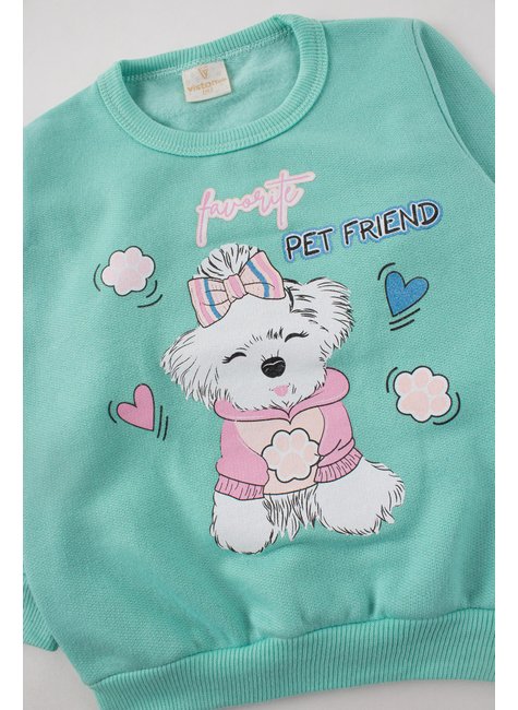 conjunto de bebe feminino moletom peluciadomoletom estampado pet friend viston 9