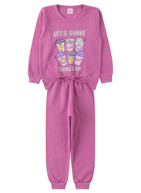 conjunto infantil feminino moletom peluciado cores india baby