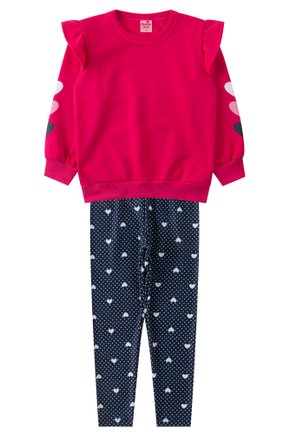 Conjunto Infantil Feminino Moletom Peluciado/Suplex Sublimado Lovely - Menina Doce