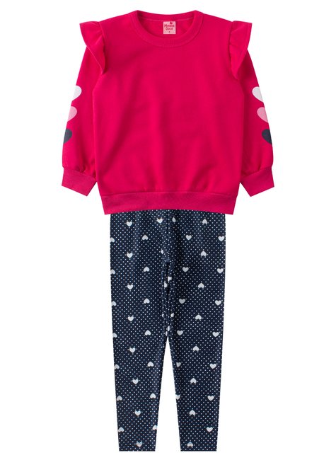 conjunto infantil feminino moletom peluciadosuplex sublimado lovely menina doce 6