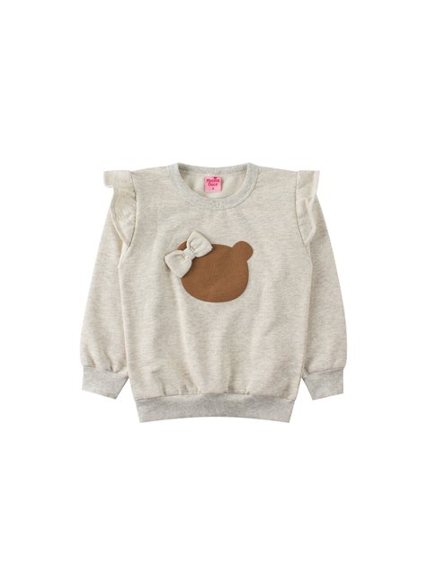 conjunto infantil feminino moletom peluciadosuplex sublimado ursinhas menina doce 2