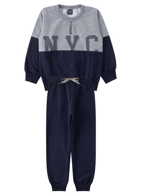 conjunto infantil masculino moletom peluciado nyc good boy