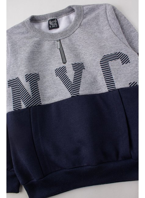 conjunto infantil masculino moletom peluciado nyc good boy 4
