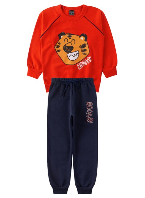 conjunto infantil masculino moletom peluciado roar mino s 6