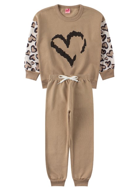 conjunto infantil feminino moletom peluciado lovely menina doce