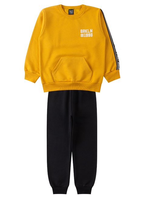 conjunto infantil masculino moletom peluciado urban style good boy