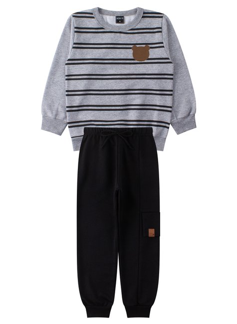 conjunto infantil masculino moletom peluciado fofinho mino s 11