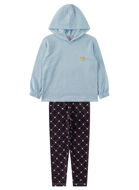 conjunto infantil feminino moletom peluciadosuplex sublimado coracao menina doce