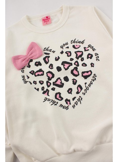 conjunto infantil feminino moletom peluciado lovely menina doce 4