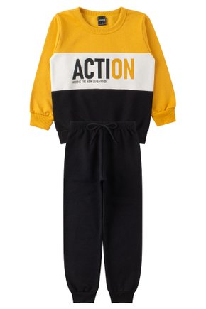 Conjunto Infantil Masculino Moletom Peluciado Action - Mino's