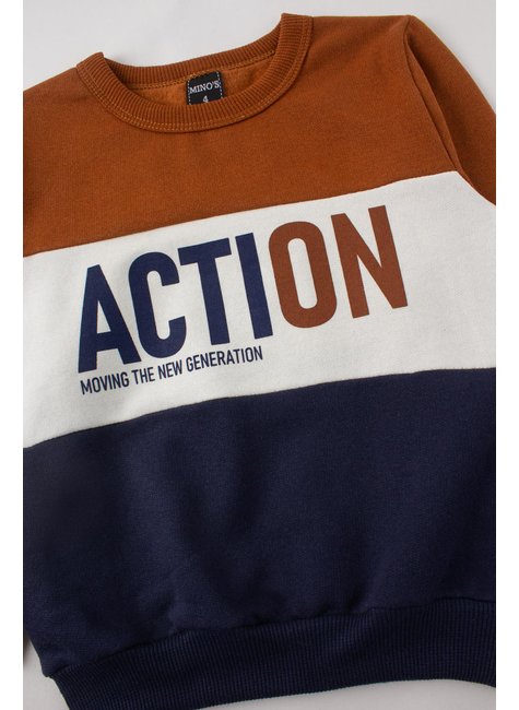 conjunto infantil masculino moletom peluciado action mino s 14