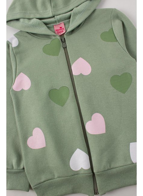 conjunto infantil feminino moletom peluciado coracoes menina doce 9