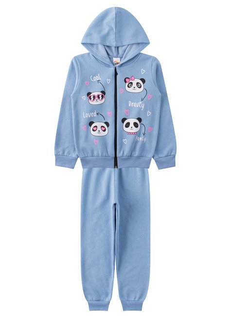 conjunto infantil feminino moletom peluciado loved pho kids 6
