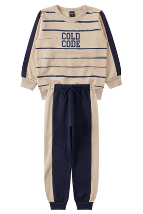 Conjunto Infantil Masculino Moletom Peluciado Cold Code - Mino's