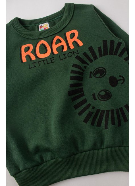 conjunto de bebe masculino moletom peluciado roar pho kids 9