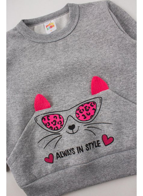 conjunto de bebe feminino moletom peluciado style pho kids 14