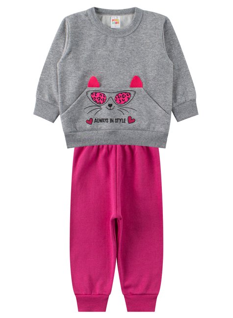 conjunto de bebe feminino moletom peluciado style pho kids 11