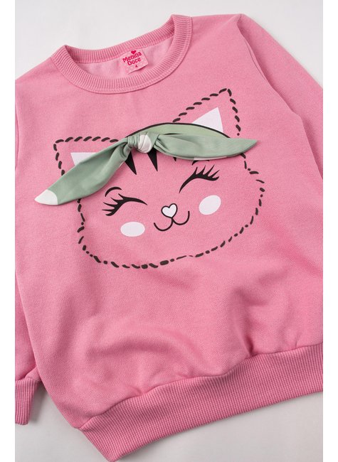 conjunto infantil feminino moletom peluciadosuplex sublimado peluciado cat menina doce 4