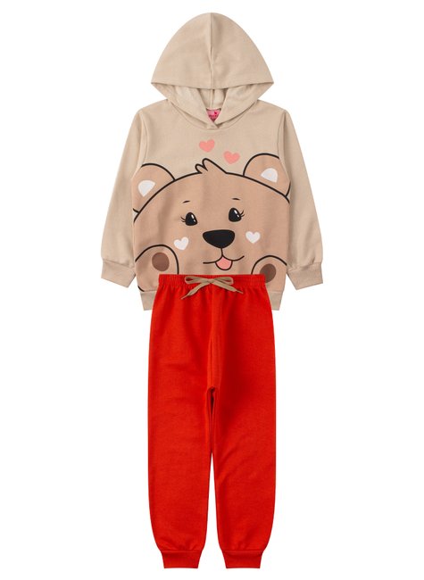 conjunto infantil feminino moletom peluciado lovely menina doce 11