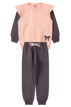 Conjunto Infantil Feminino Moletom Peluciado Charme - Menina Doce