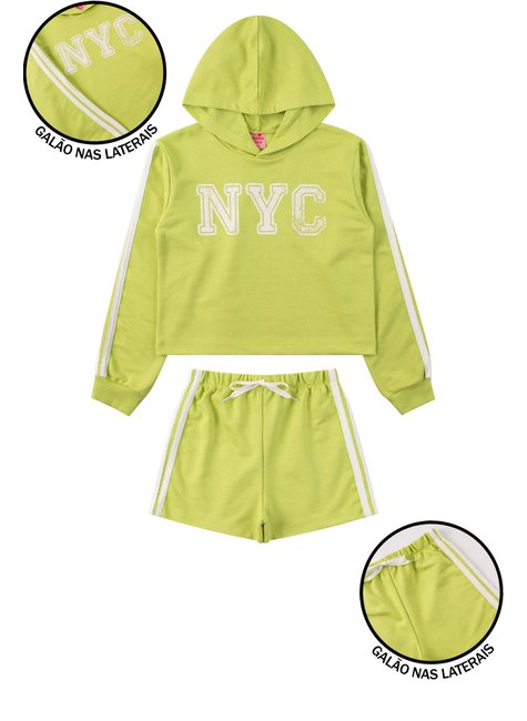 conjunto infantil feminino moletinho nyc menina doce