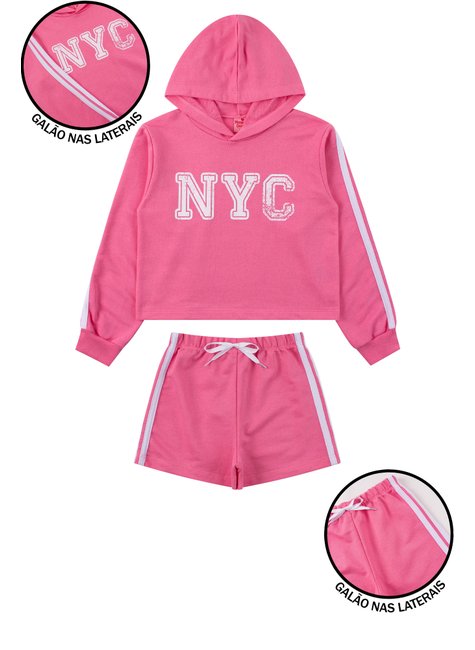conjunto infantil feminino moletinho nyc menina doce 11