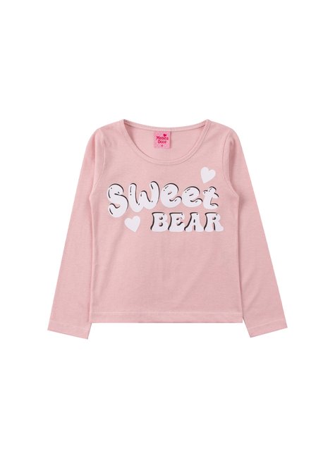 conjunto infantil feminino meia malhasuplex sublimado peluciado sweet bear menina doce 2