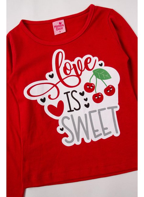 conjunto infantil feminino meia malhasuplex sublimado peluciado love is sweet menina doce 4