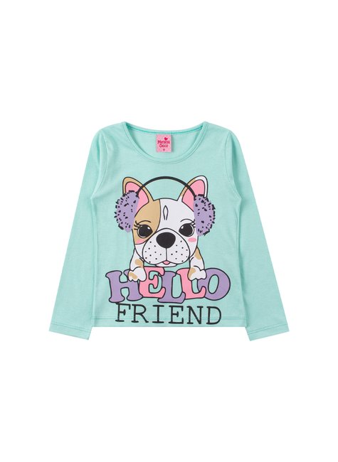 conjunto infantil feminino meia malhasuplex sublimado peluciado hello friend menina doce 2