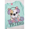 conjunto infantil feminino meia malhasuplex sublimado peluciado hello friend menina doce 4