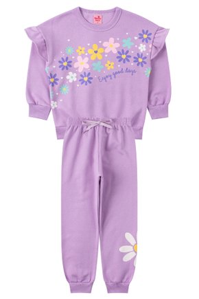 Conjunto Infantil Feminino Moletom Peluciado Flores - Menina Doce
