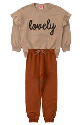 Conjunto Infantil Feminino Moletom Peluciado Lovely - Menina Doce