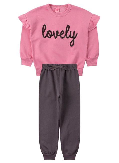 conjunto infantil feminino moletom peluciado lovely menina doce 26