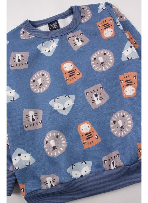 conjunto infantil masculino moletom sublimado peluciado animals good boy 4