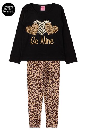 Conjunto Infantil Feminino Meia Malha/Suplex Sublimado Peluciado Be Mine - Menina Doce