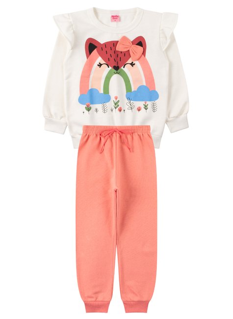 conjunto infantil feminino moletom peluciado fofura menina doce