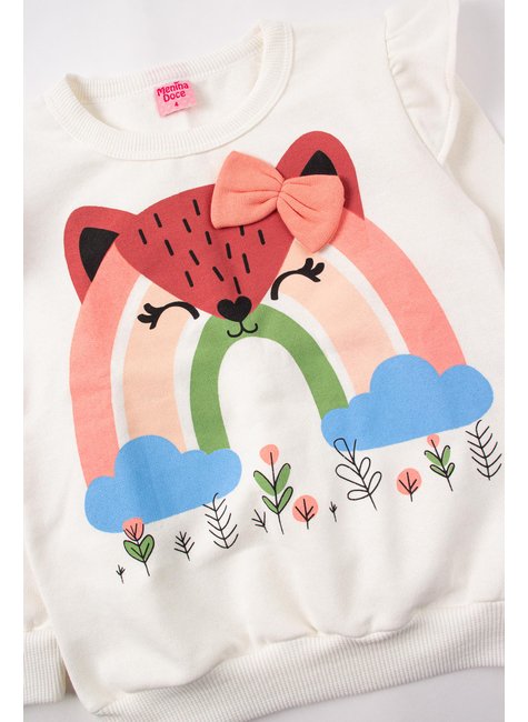 conjunto infantil feminino moletom peluciado fofura menina doce 4