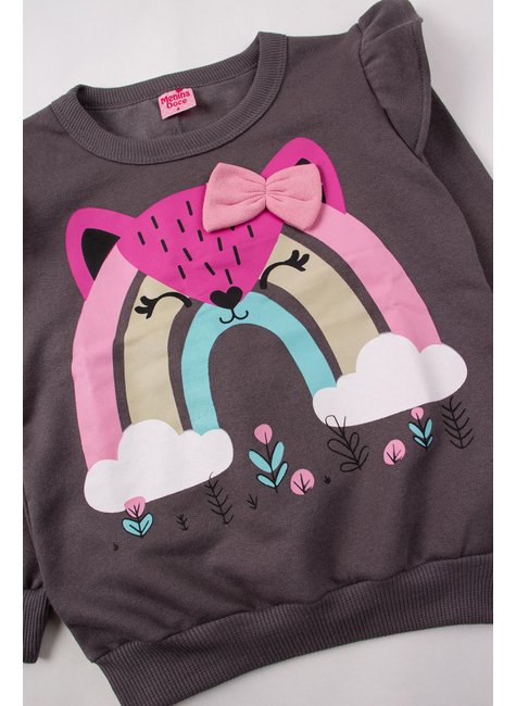 conjunto infantil feminino moletom peluciado fofura menina doce 9