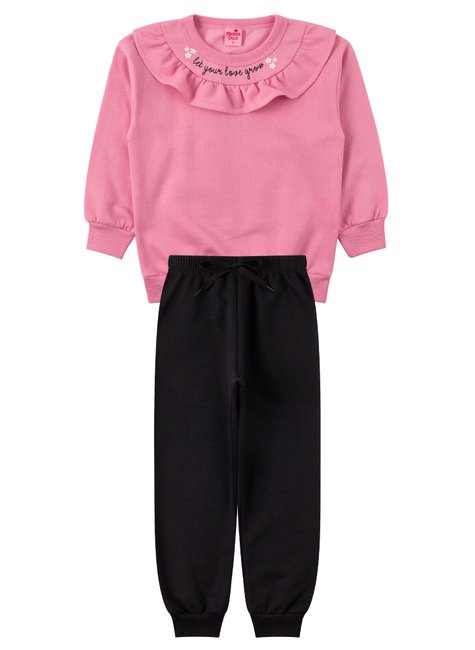 conjunto infantil feminino moletom peluciado winter menina doce 6